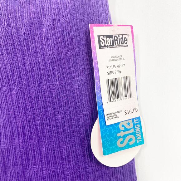 STAR RIDE Purple High Waist Stretchy Leggings Textured - Picture 2 of 9
